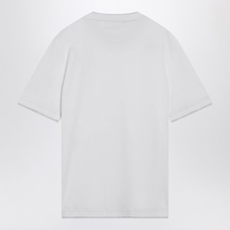 Brunello Cucinelli Brunello Cucinelli White T-Shirt With Faux Layering Effect Size US XXL / EU 58 / 5 - 2 Thumbnail