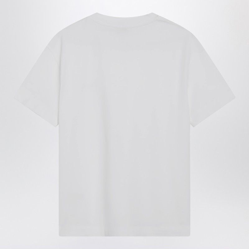Brunello Cucinelli Brunello Cucinelli White Cotton T-Shirt With Shiny Tab Size S / US 4 / IT 40 - 2 Thumbnail