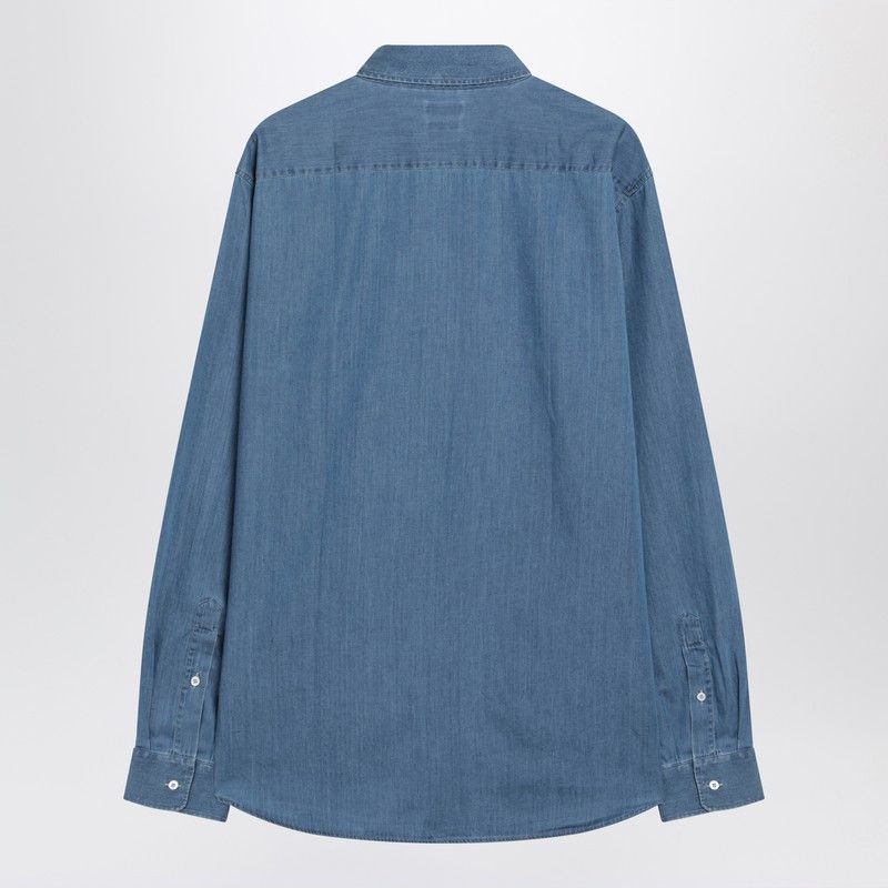 Brunello Cucinelli Brunello Cucinelli Light Blue Easy Fit Denim Shirt Size US XL / EU 56 / 4 - 2 Thumbnail