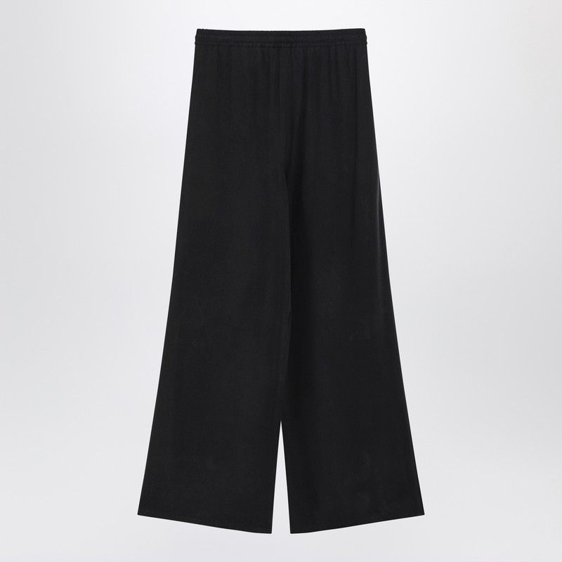 Max Mara Max Mara Wide-Leg Blue Silk Trousers Size 30" / US 8 / IT 44 - 2 Thumbnail