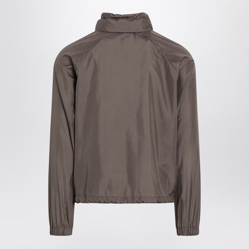 Brunello Cucinelli Brunello Cucinelli Taupe Silk-Blend Jacket Size US XL / EU 56 / 4 - 2 Thumbnail
