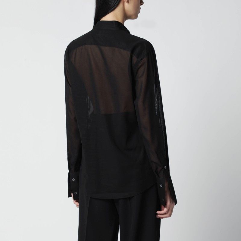 6397 Black Micro-Pleated Shirt
