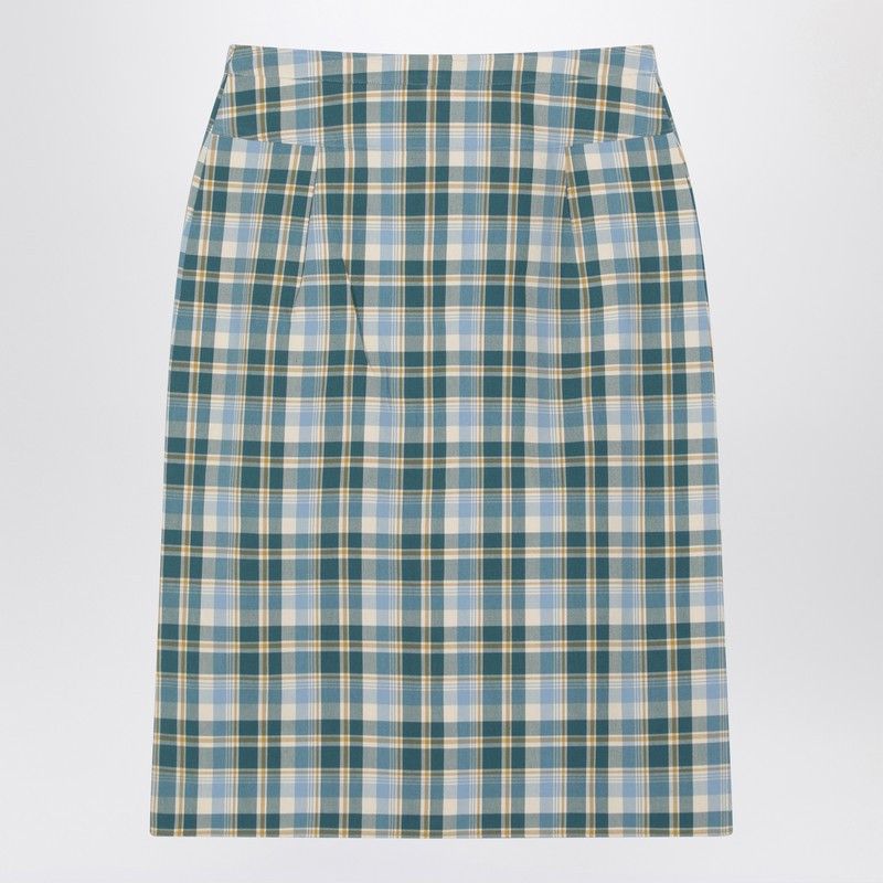 Prada Prada Ottanio Pencil Skirt With Check Pattern Size 28" / US 6 / IT 42 - 2 Thumbnail