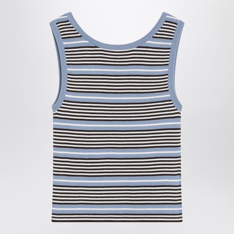 Prada Prada Light Blue And White Striped Tank Top Size M / US 6-8 / IT 42-44 - 2 Thumbnail