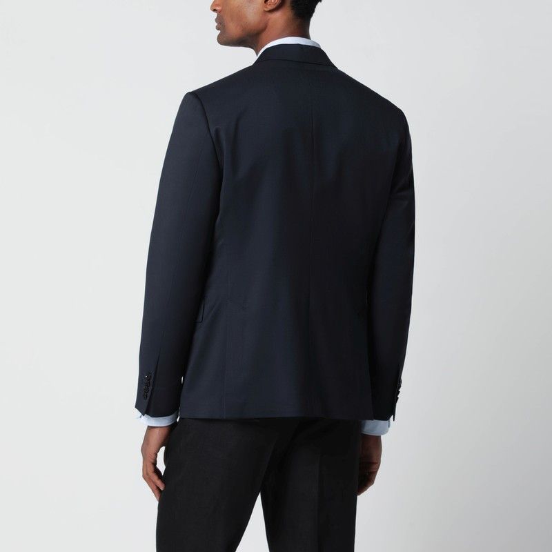 Lardini Lardini Blue Double-Breasted Wool Jacket Size US S / EU 44-46 / 1 - 2 Thumbnail