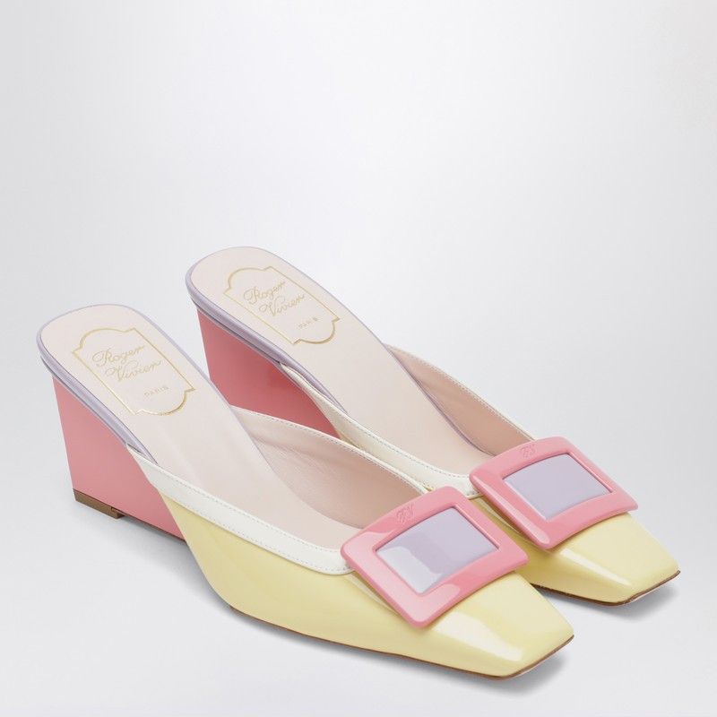 Roger Vivier Roger Vivier Belle Vivier Wedge Mules In Patent Leather Size US 7.5 / IT 37.5 - 2 Thumbnail
