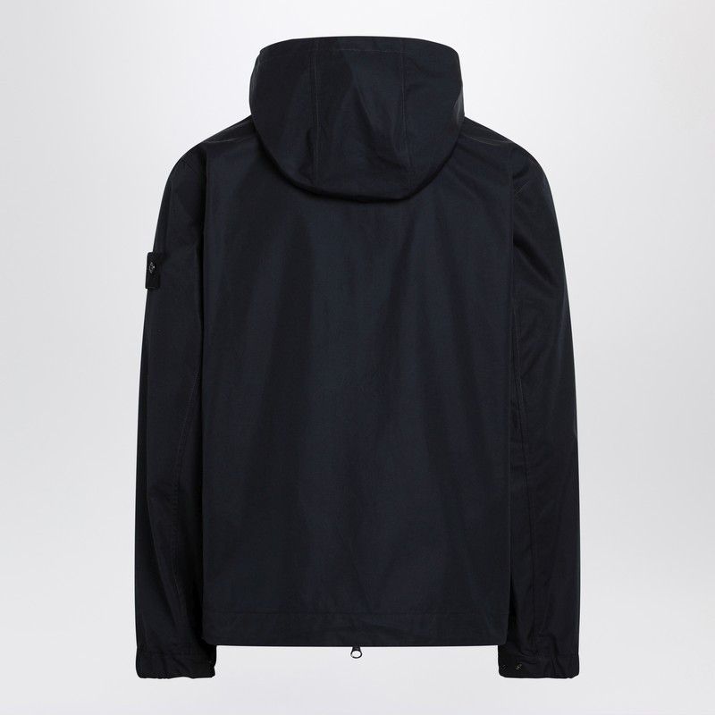 Stone Island Navy Blue Cotton Zip-Up Jacket