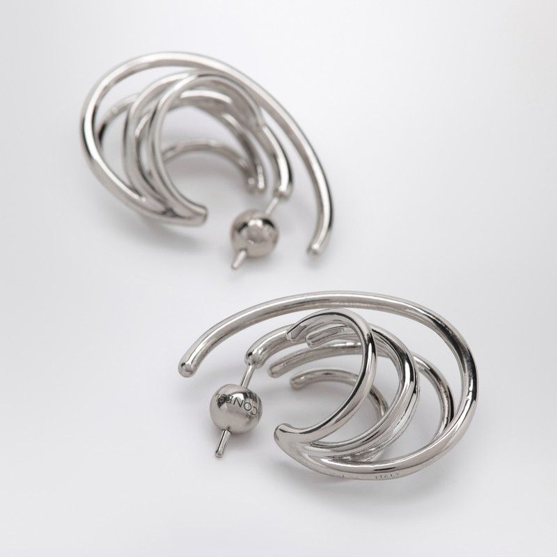 PANCONESI Panconesi Circular Earrings In Silver Tone Size ONE SIZE - 2 Thumbnail