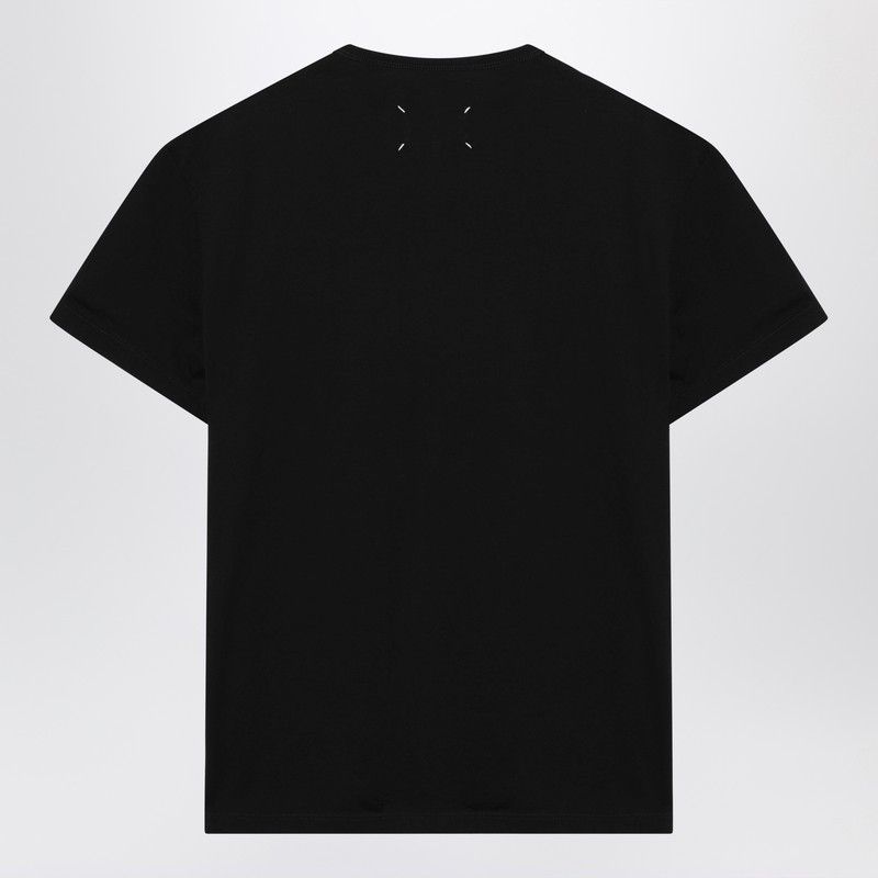 Maison Margiela Maison Margiela Black T-Shirt With Distorted Logo Size US M / EU 48-50 / 2 - 2 Thumbnail