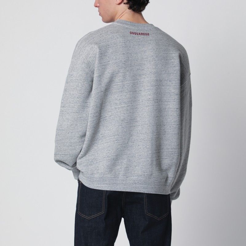 Dsquared2 Dsquared2 Grey Melange Sweatshirt With Logo Embroidery Size US M / EU 48-50 / 2 - 2 Thumbnail