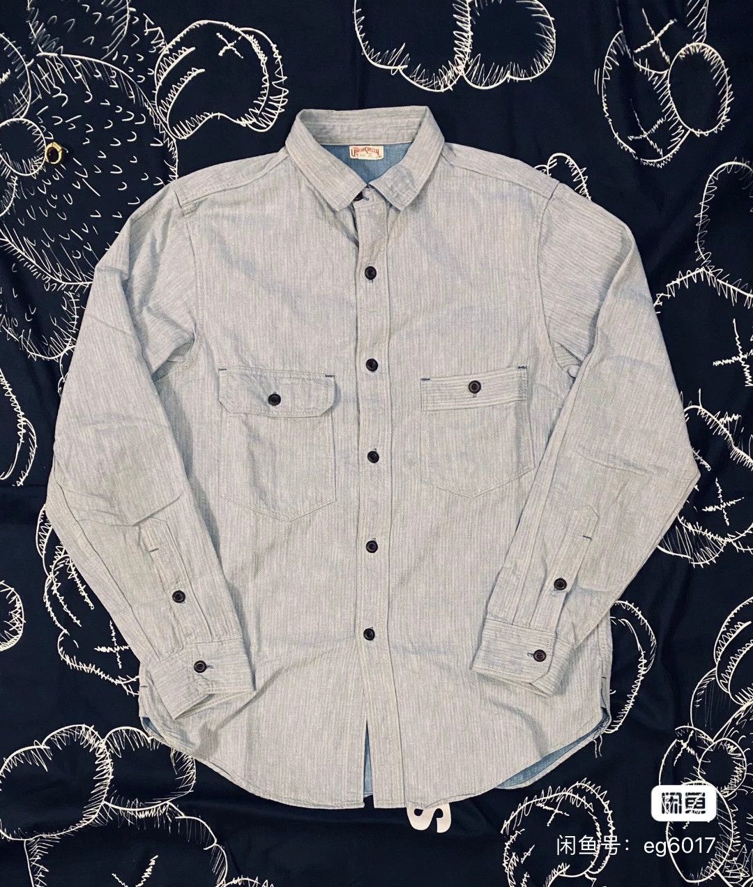 Freewheelers Vintage Blue HBT Shirt with Asymmetric Pockets Size US M / EU 48-50 / 2 - 2 Thumbnail