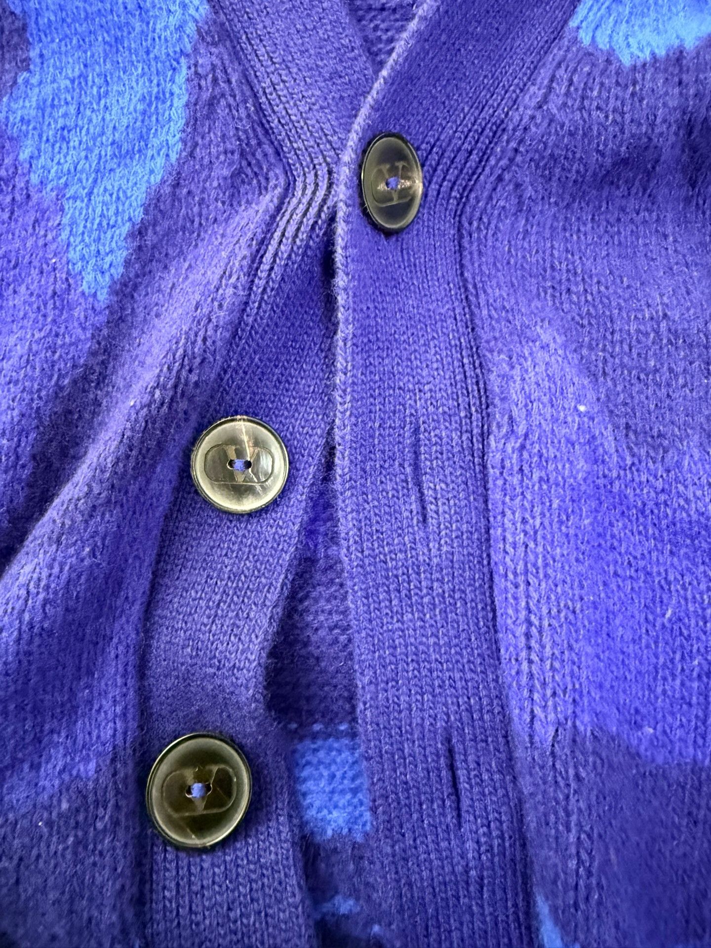 Valentino Valentino Blue Camouflage Wool Cardigan Size US S / EU 44-46 / 1 - 4 Thumbnail