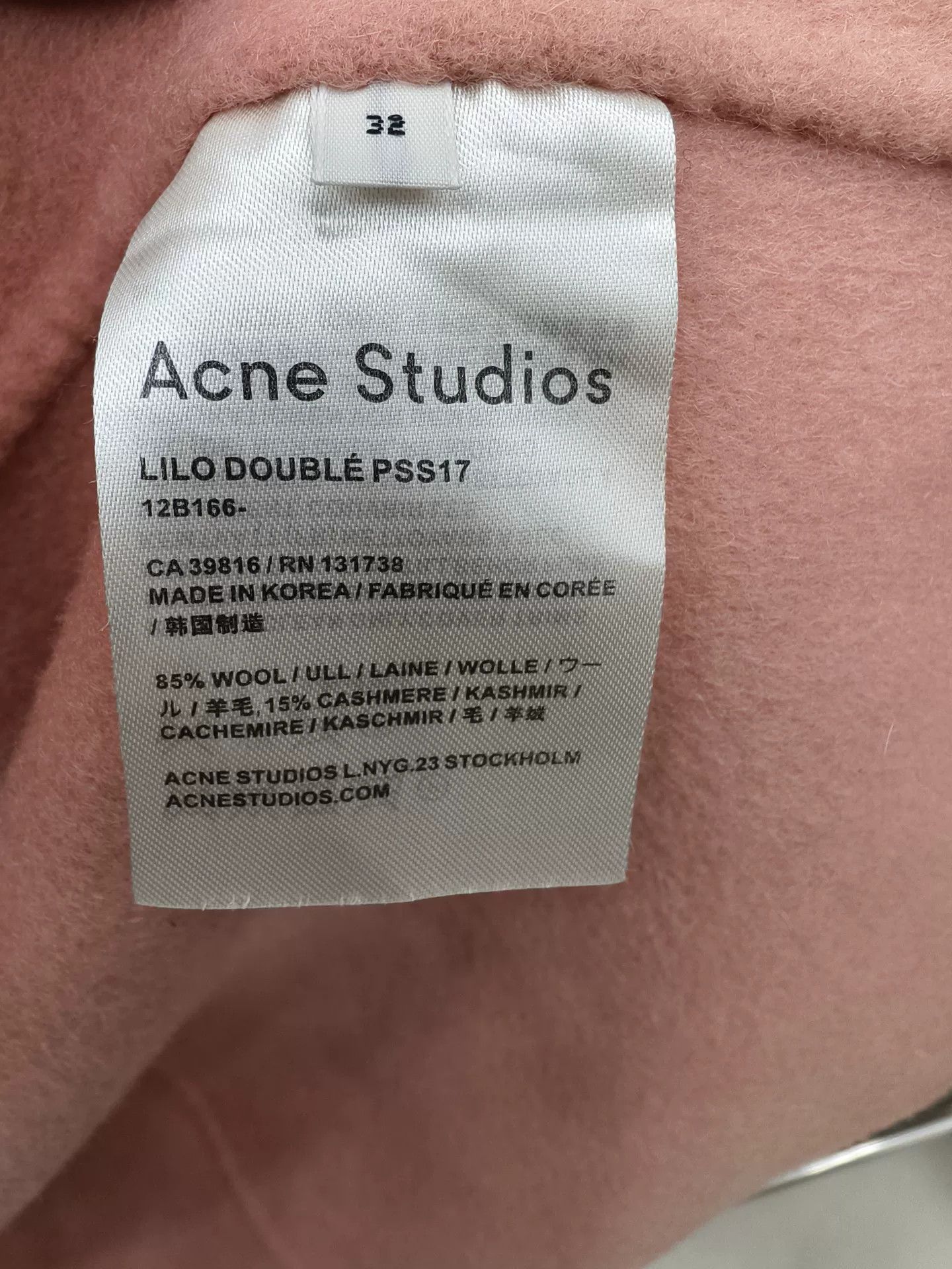 Acne Studios Acne Studios Pink Wool Coat Size XS / US 0-2 / IT 36-38 - 6 Thumbnail