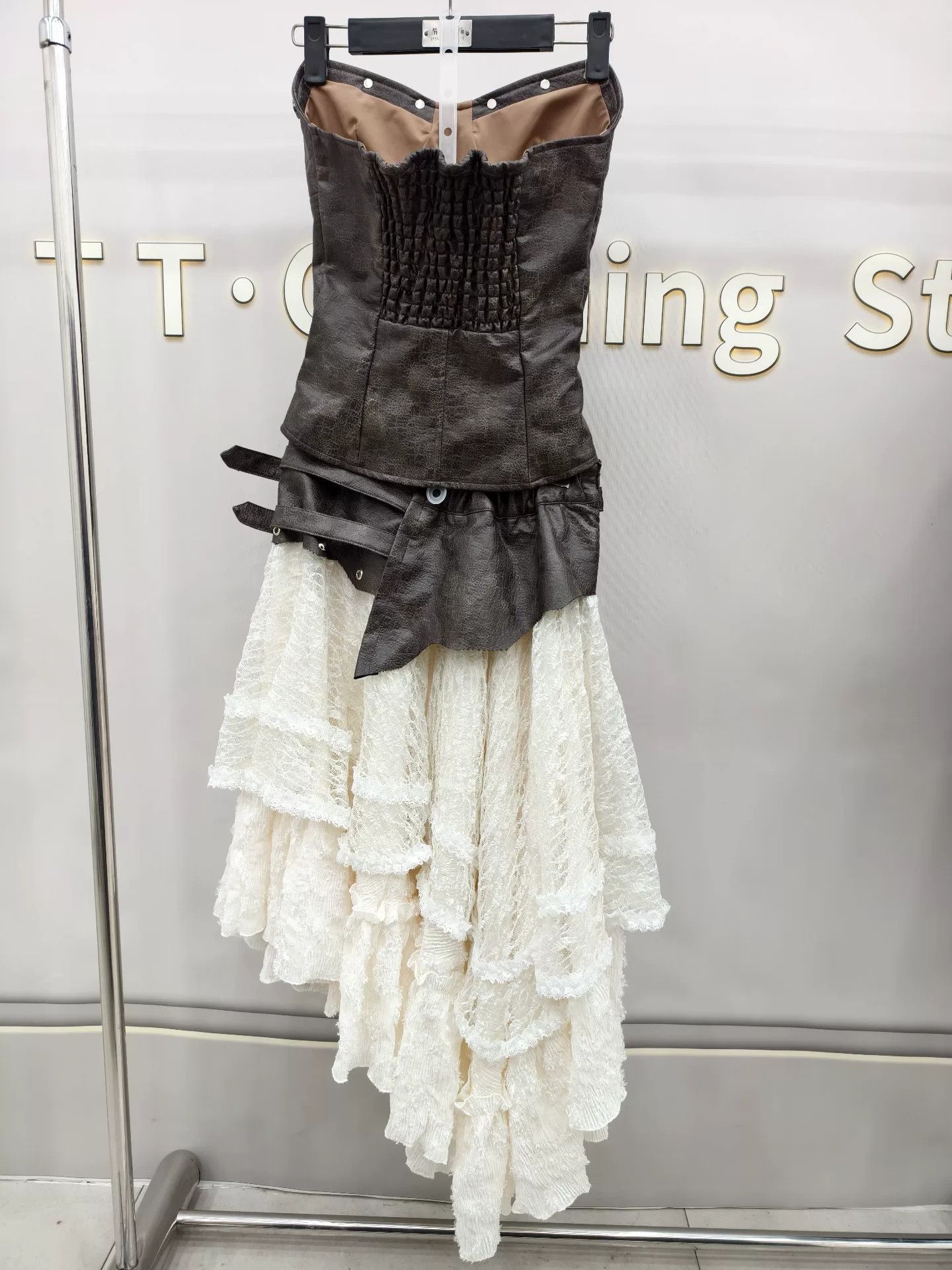 No Future Vintage Punk Style PU Top and Skirt Set Size M / US 6-8 / IT 42-44 - 2 Thumbnail
