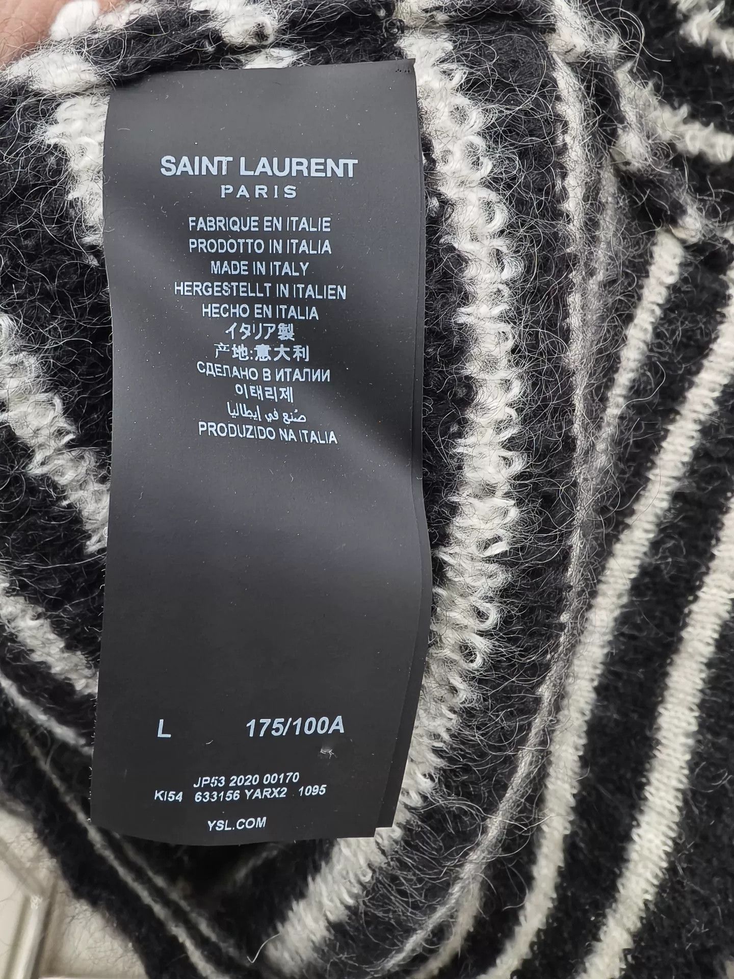 Saint Laurent Paris Saint Laurent Striped High Neck Sweater Size US L / EU 52-54 / 3 - 3 Thumbnail