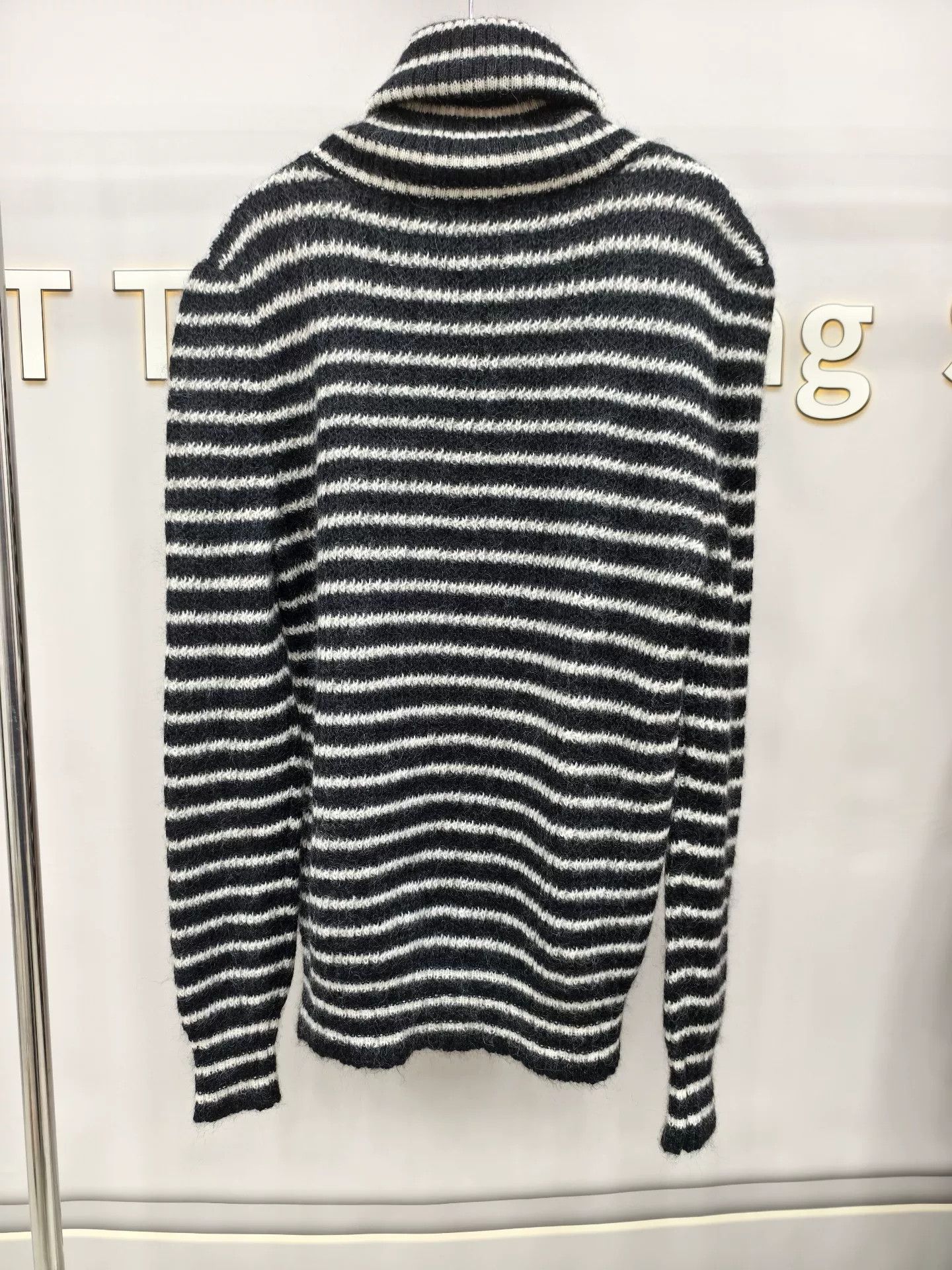 Saint Laurent Paris Saint Laurent Striped High Neck Sweater Size US L / EU 52-54 / 3 - 6 Thumbnail