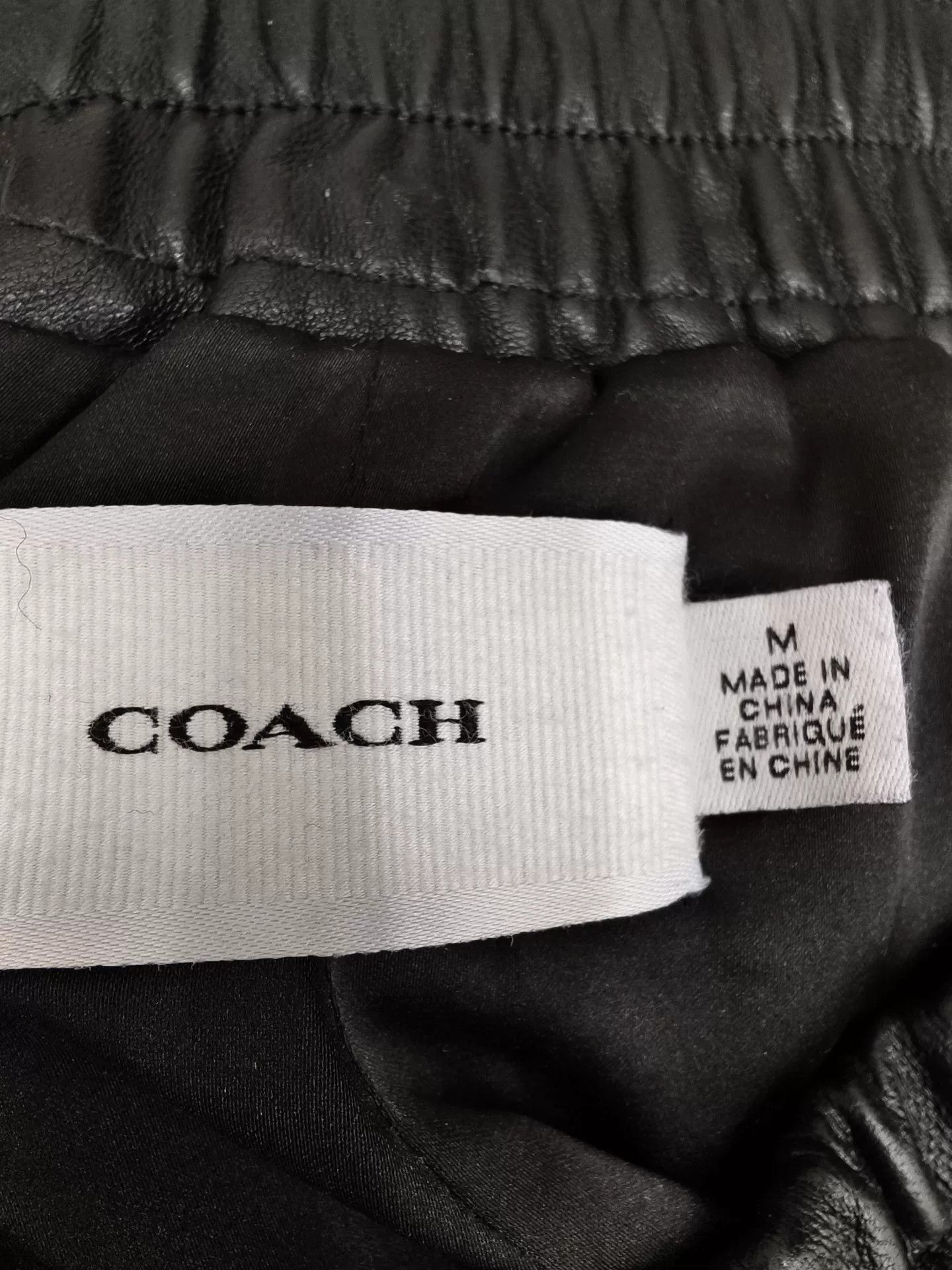 Coach Black Lambskin Leather Pants M Size Size US 28 / EU 44 - 3 Thumbnail