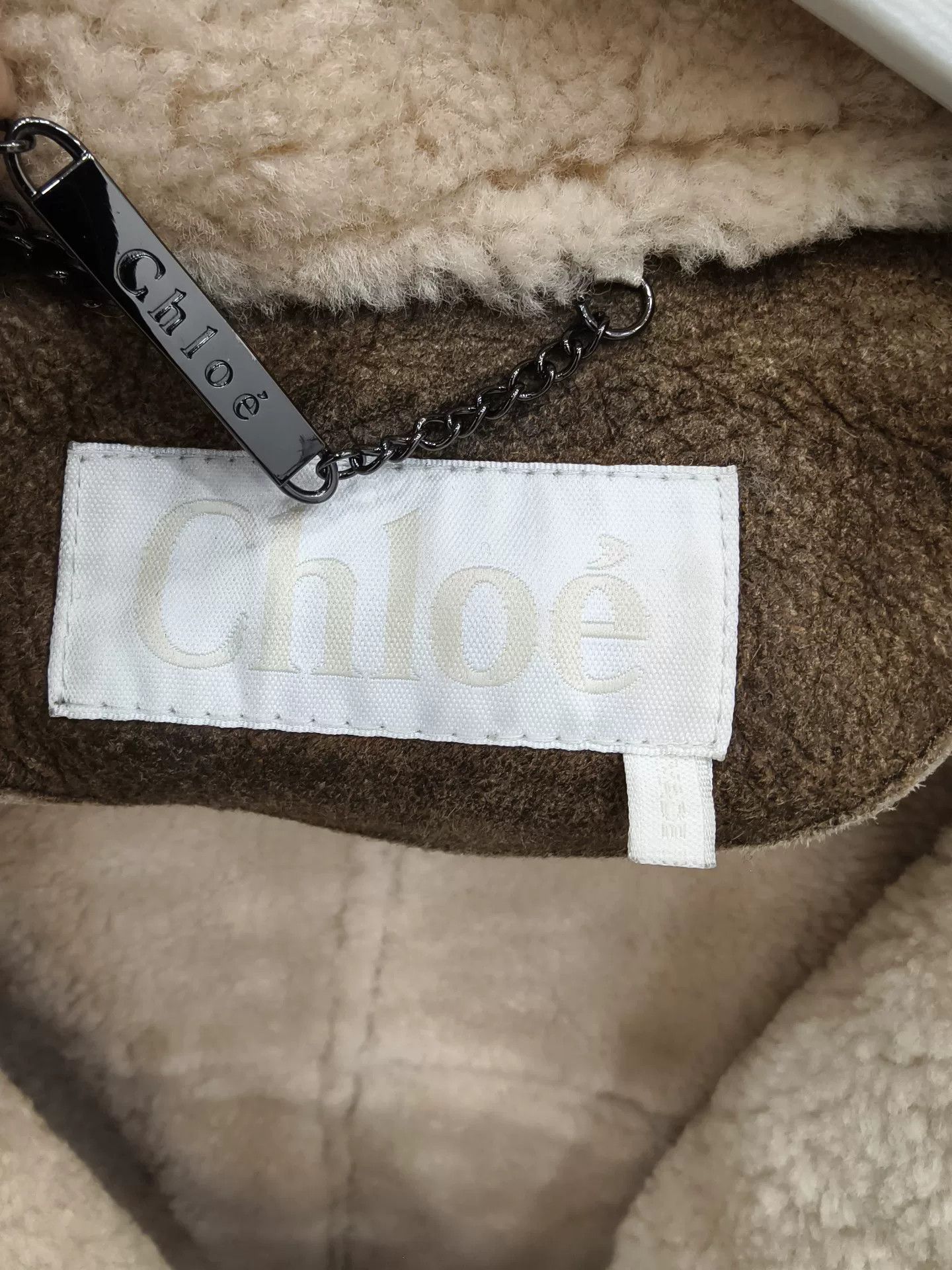 Chloe Chloe Brown Shearling Biker Jacket Size S / US 4 / IT 40 - 7 Thumbnail