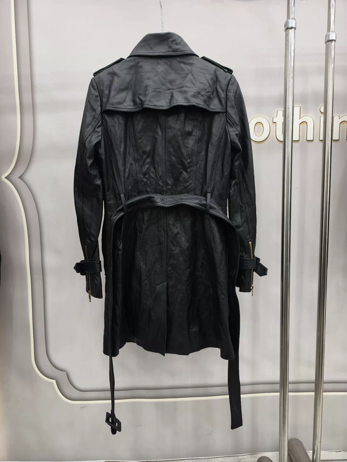 Burberry Burberry Black Lambskin Double-Breasted Trench Size M / US 6-8 / IT 42-44 - 7 Thumbnail