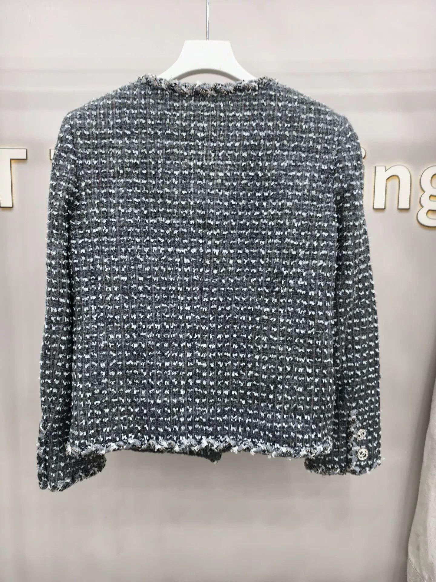 Chanel Black Tweed Jacket with Crystal Buttons Size S / US 4 / IT 40 - 7 Thumbnail