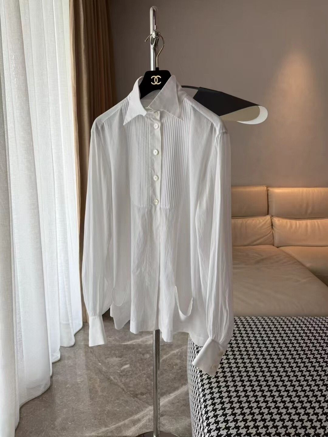 Chanel Chanel White Cotton Shirt Size S / US 4 / IT 40 - 2 Thumbnail
