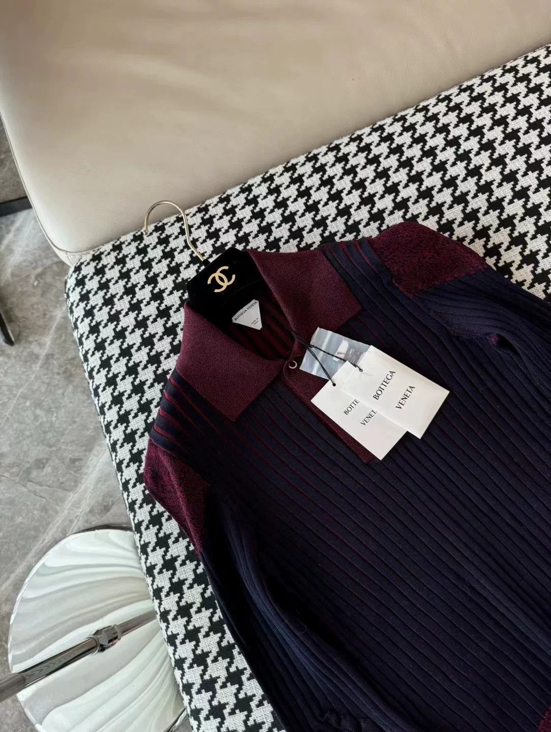 BV By Bodega Knit Long Sleeve Polo Top Size M / US 6-8 / IT 42-44 - 6 Thumbnail