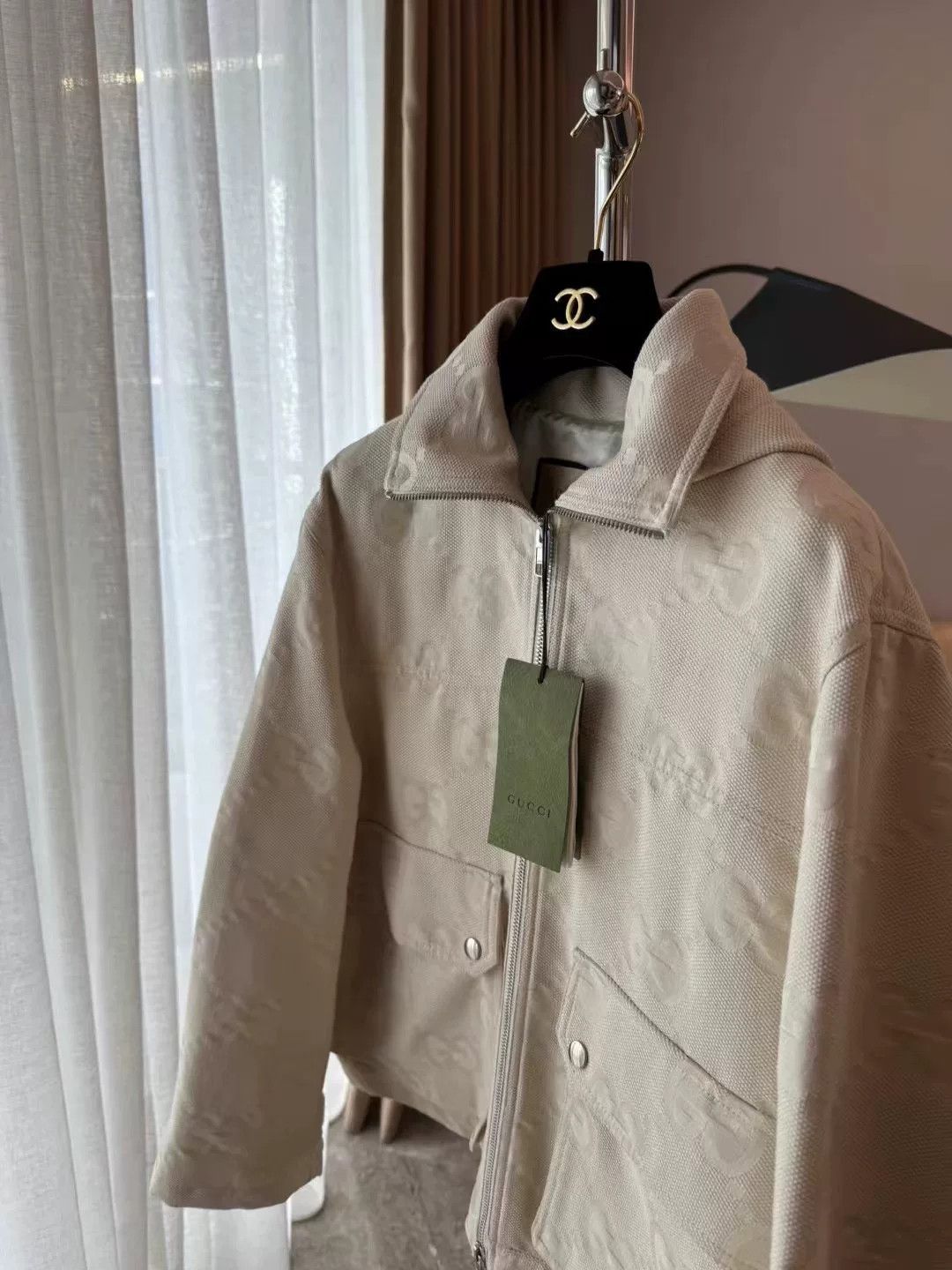 Gucci Gucci Beige Logo Denim Hooded Jacket Size XXS / US 00 / IT 34 - 2 Thumbnail