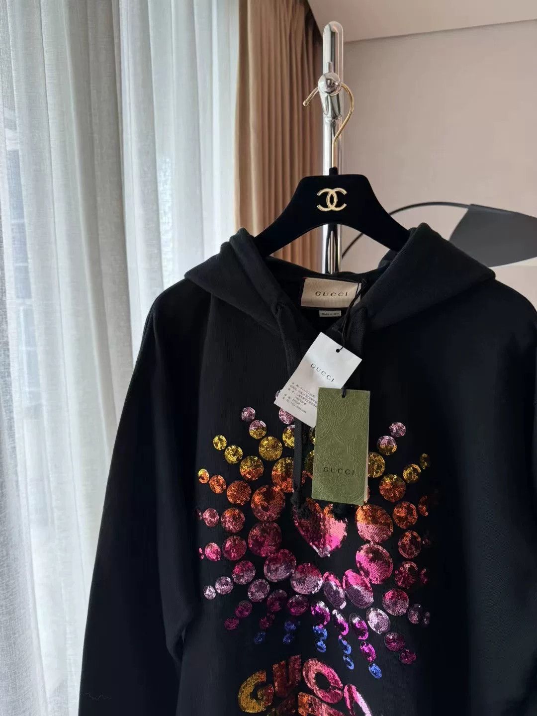 Gucci Gucci Sequin Hooded Sweatshirt Size S Size S / US 4 / IT 40 - 2 Thumbnail