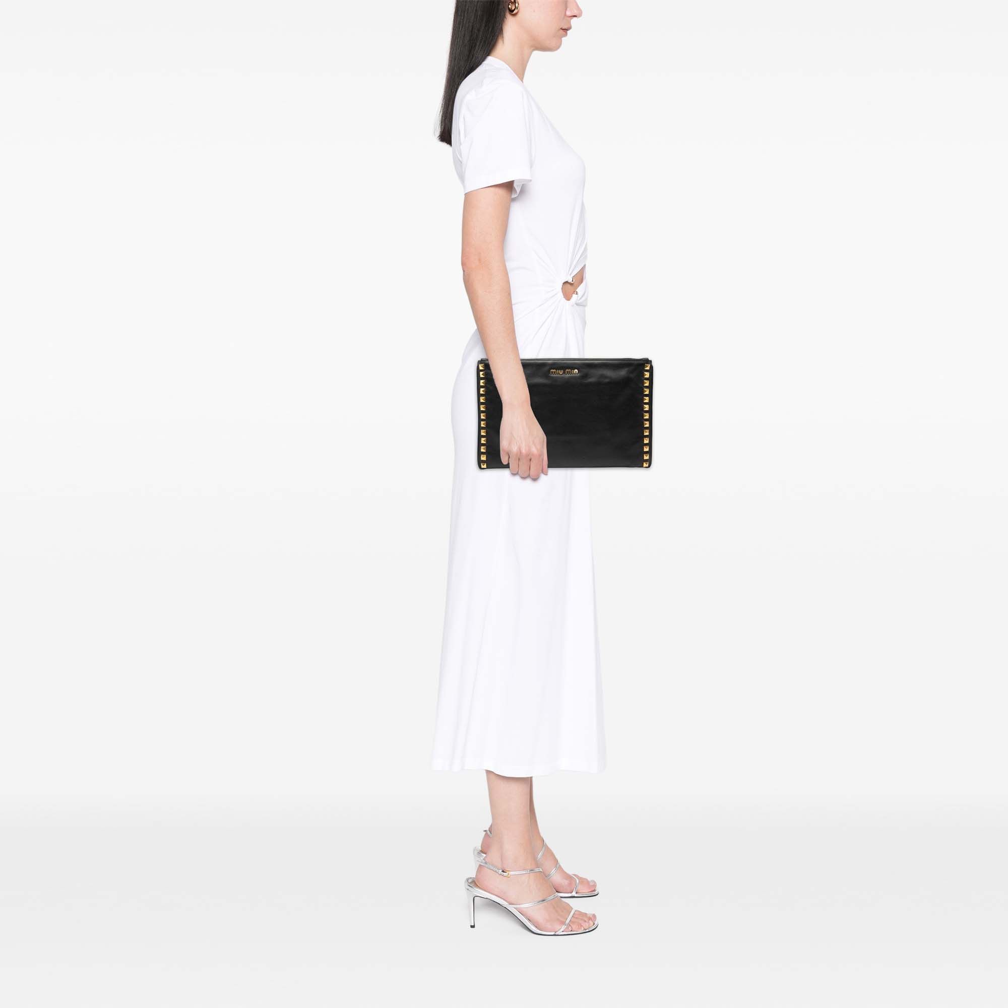 Miu Miu Miu Miu Studded Leather Zip Clutch Size ONE SIZE - 6 Thumbnail