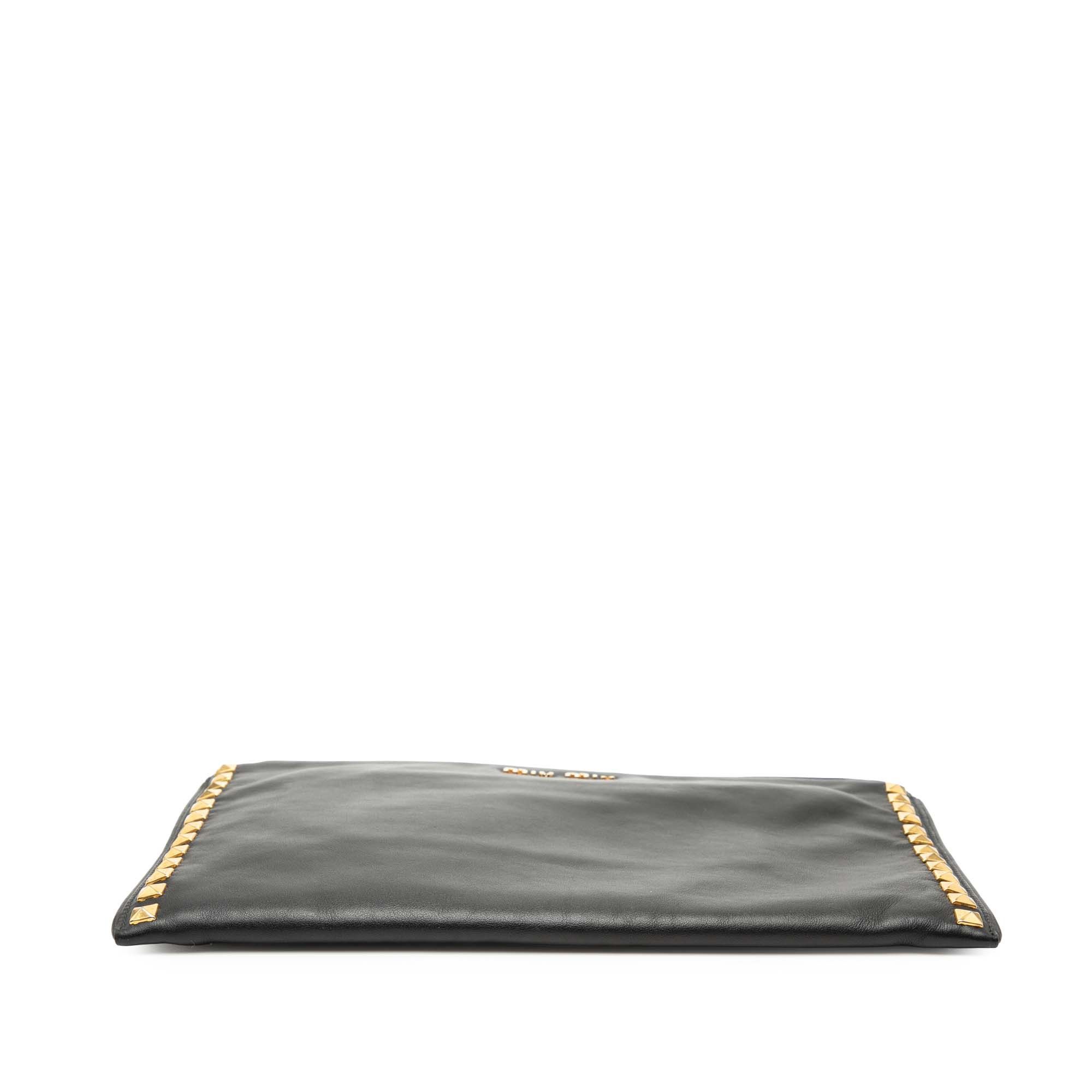 Miu Miu Miu Miu Studded Leather Zip Clutch Size ONE SIZE - 3 Thumbnail
