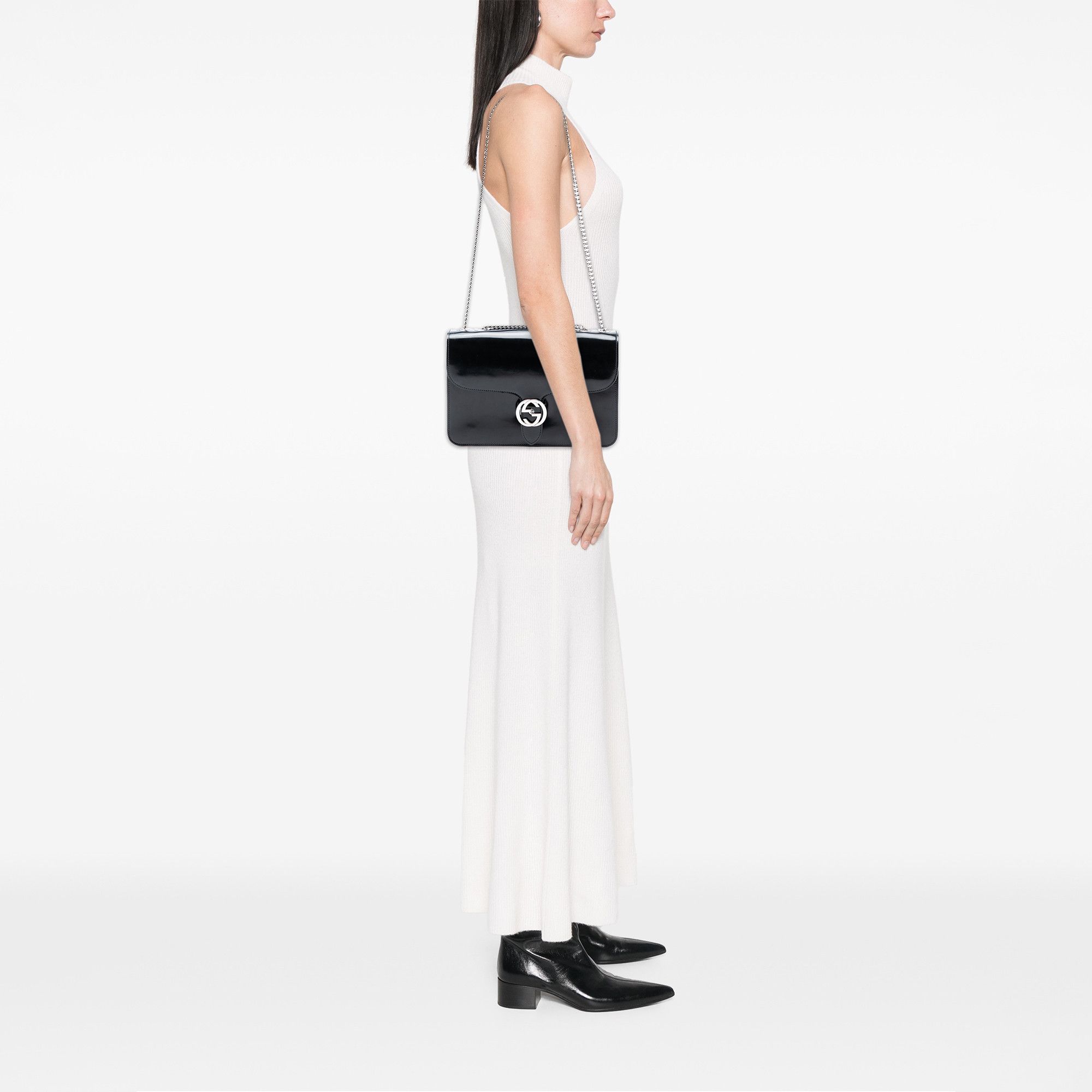 Gucci Gucci Medium Polished Calfskin Dollar Interlocking G Crossbody Size ONE SIZE - 7 Thumbnail