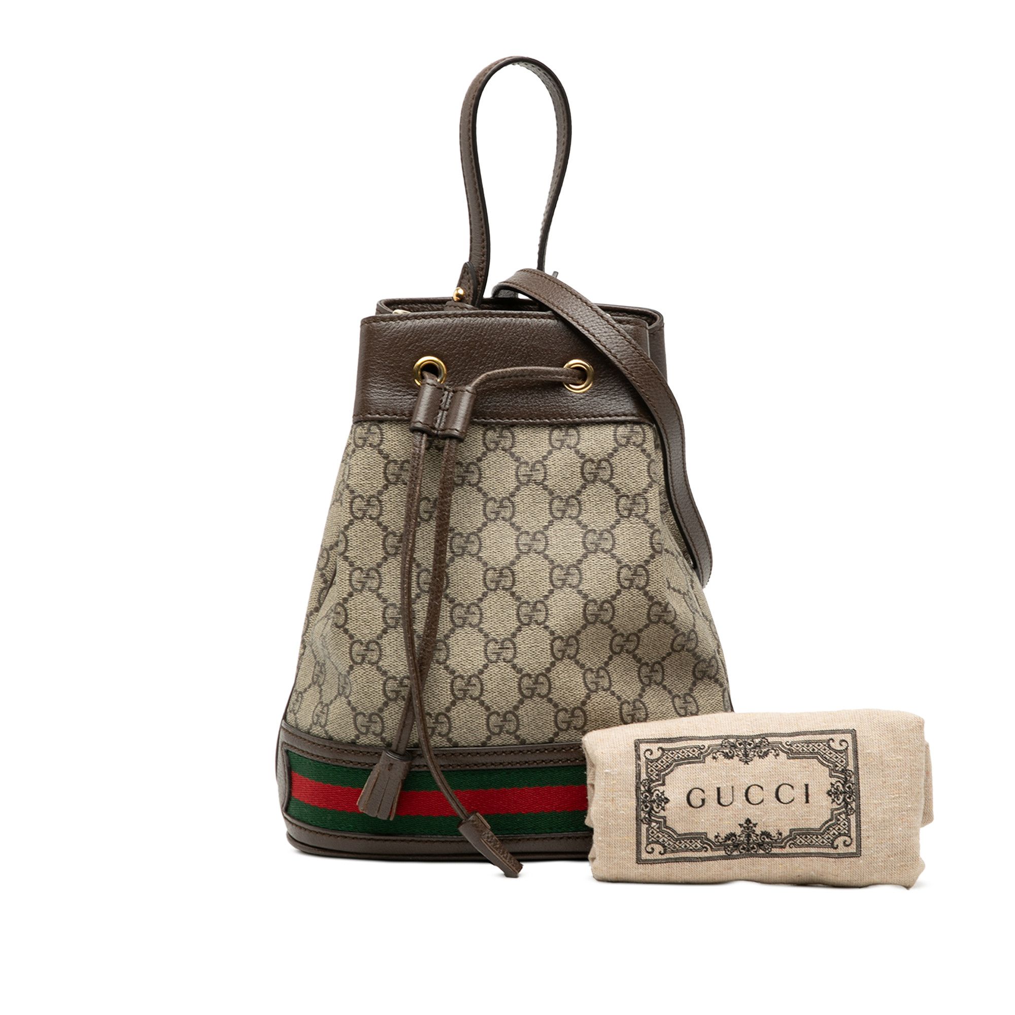Gucci Gucci Small GG Supreme Web Ophidia Bucket Bag Size ONE SIZE - 8 Thumbnail