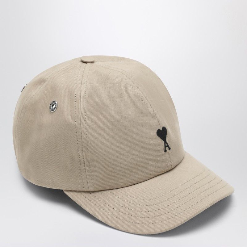 AMI Ami Paris Ami De Coeur Beige Baseball Cap Size ONE SIZE - 2 Thumbnail