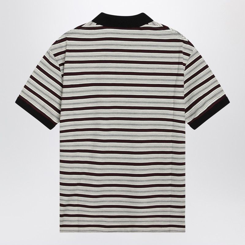 Prada Prada Ivory/Garnet Striped Cotton Polo Shirt Size US XL / EU 56 / 4 - 2 Thumbnail