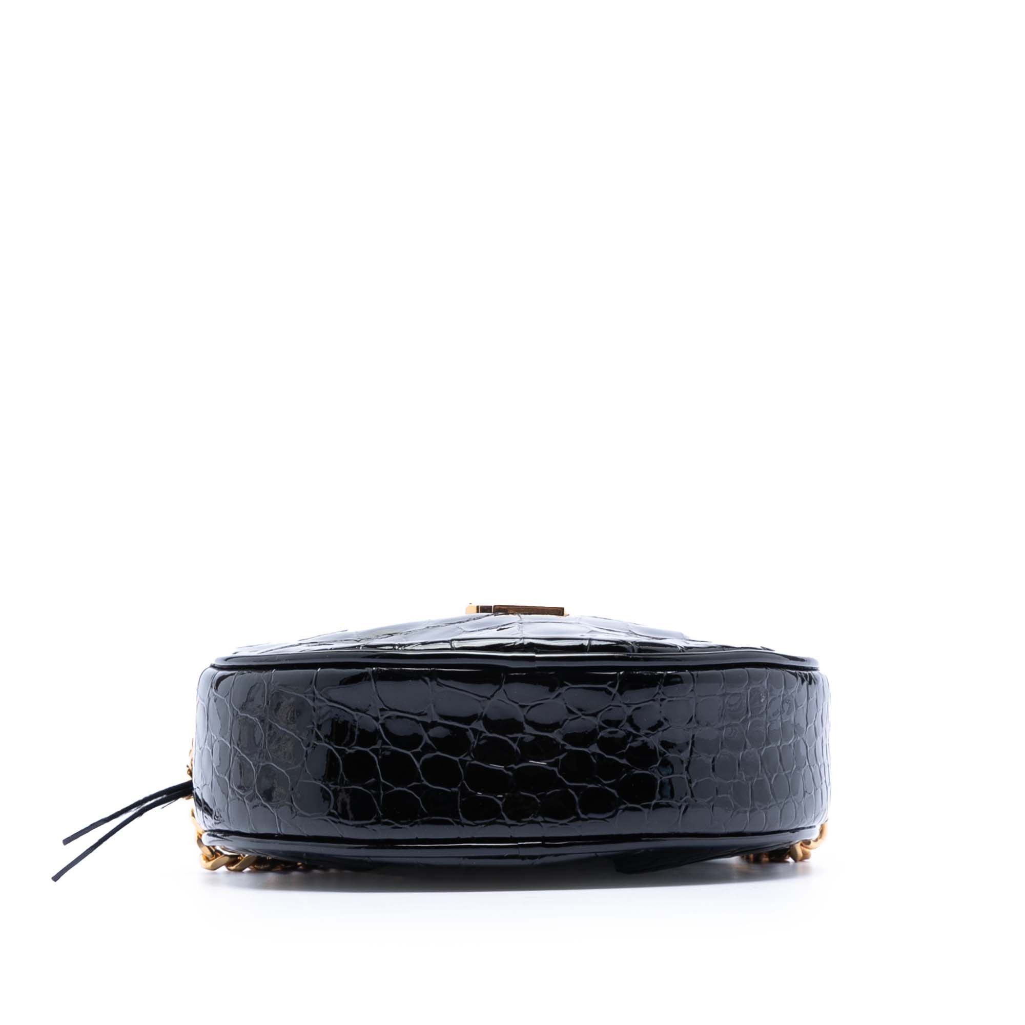 Yves Saint Laurent Yves Saint Laurent Croc Embossed Patent Round Vinyle Camera Bag Size ONE SIZE - 3 Thumbnail