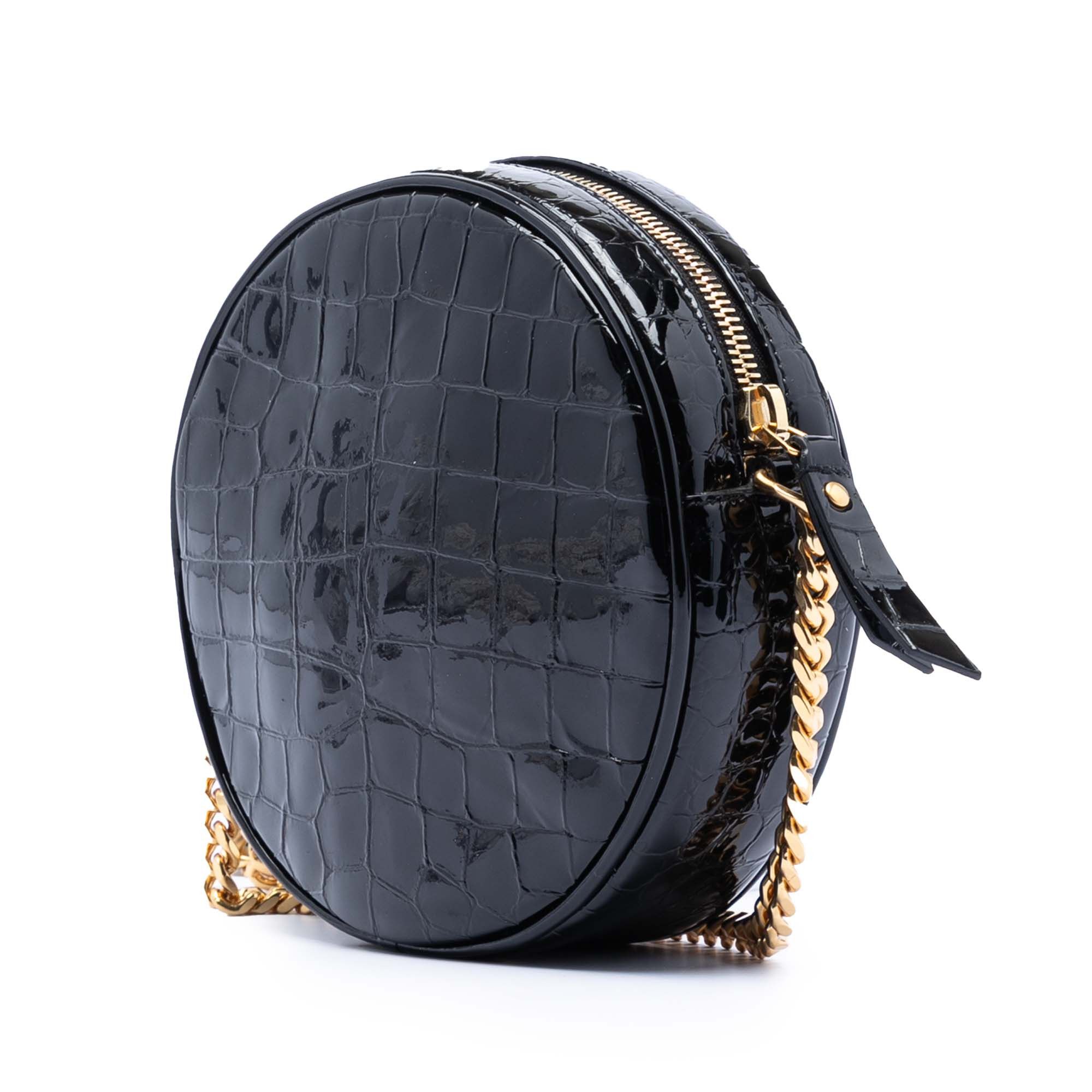 Yves Saint Laurent Yves Saint Laurent Croc Embossed Patent Round Vinyle Camera Bag Size ONE SIZE - 2 Thumbnail