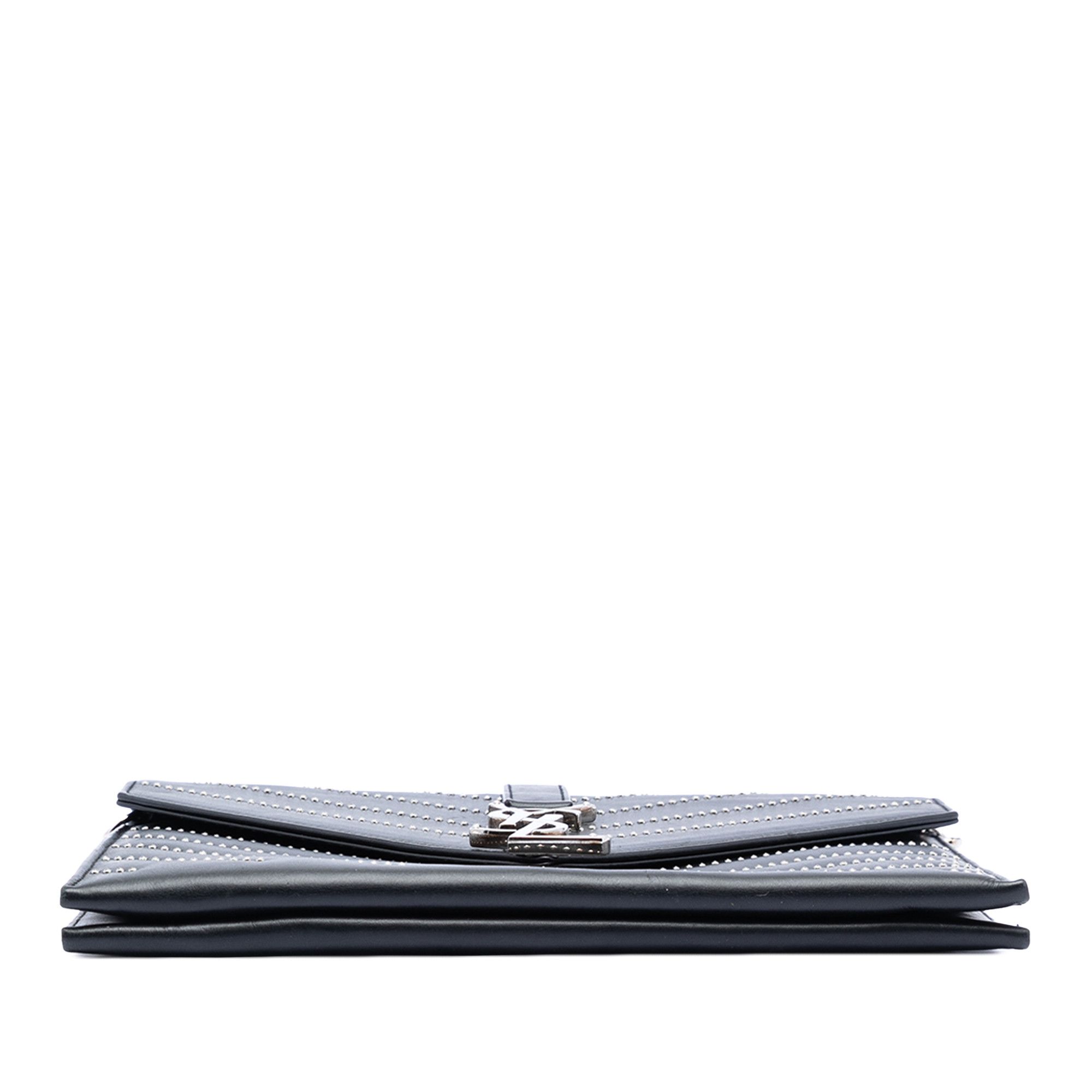 Yves Saint Laurent Yves Saint Laurent Studded Chevron Calfskin Monogram Envelope Chain Flap Size ONE SIZE - 3 Thumbnail