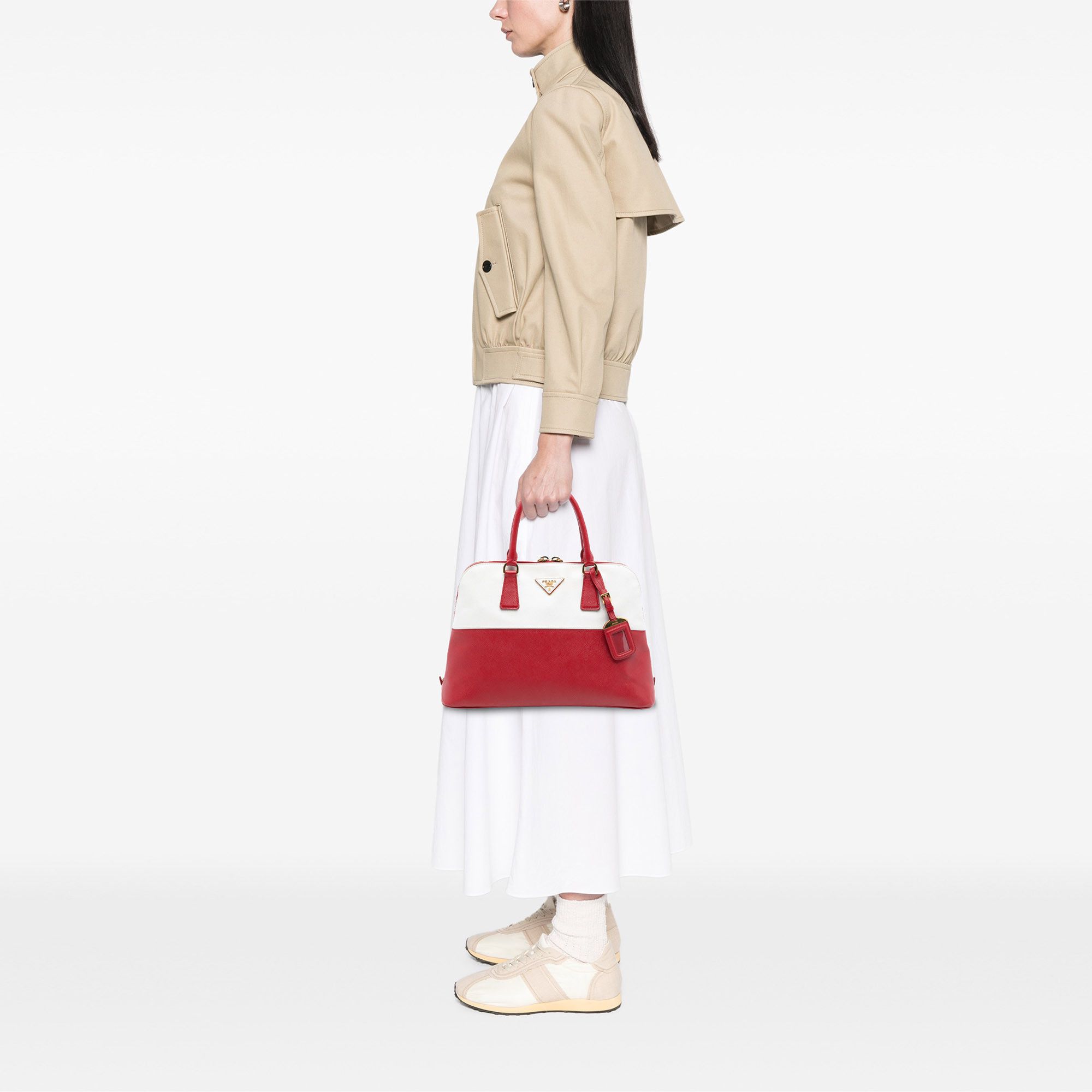 Prada Prada Medium Bicolor Saffiano Lux Promenade Satchel Size ONE SIZE - 7 Thumbnail