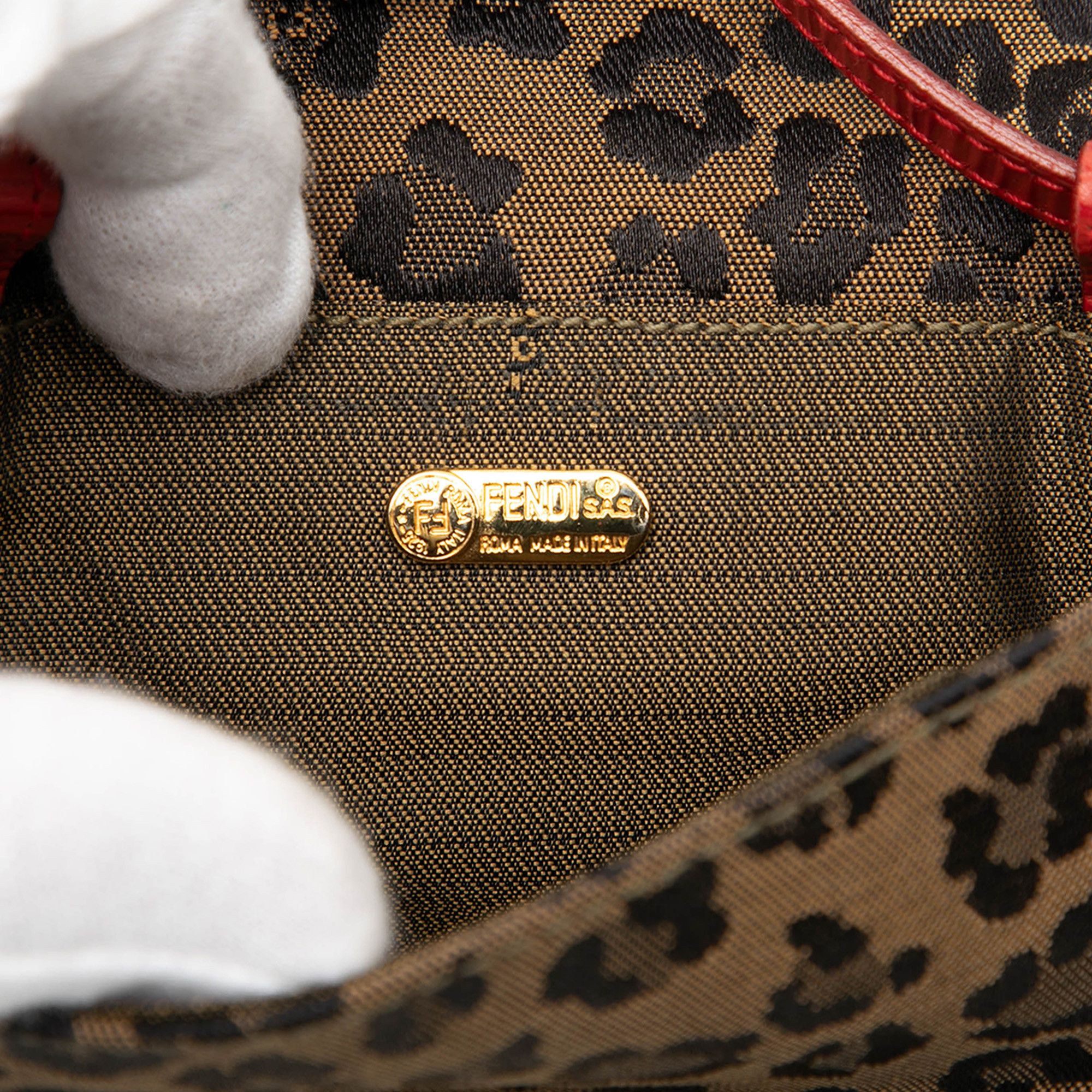 Fendi Fendi Mini Leopard Print Canvas Flap Crossbody Size ONE SIZE - 5 Thumbnail