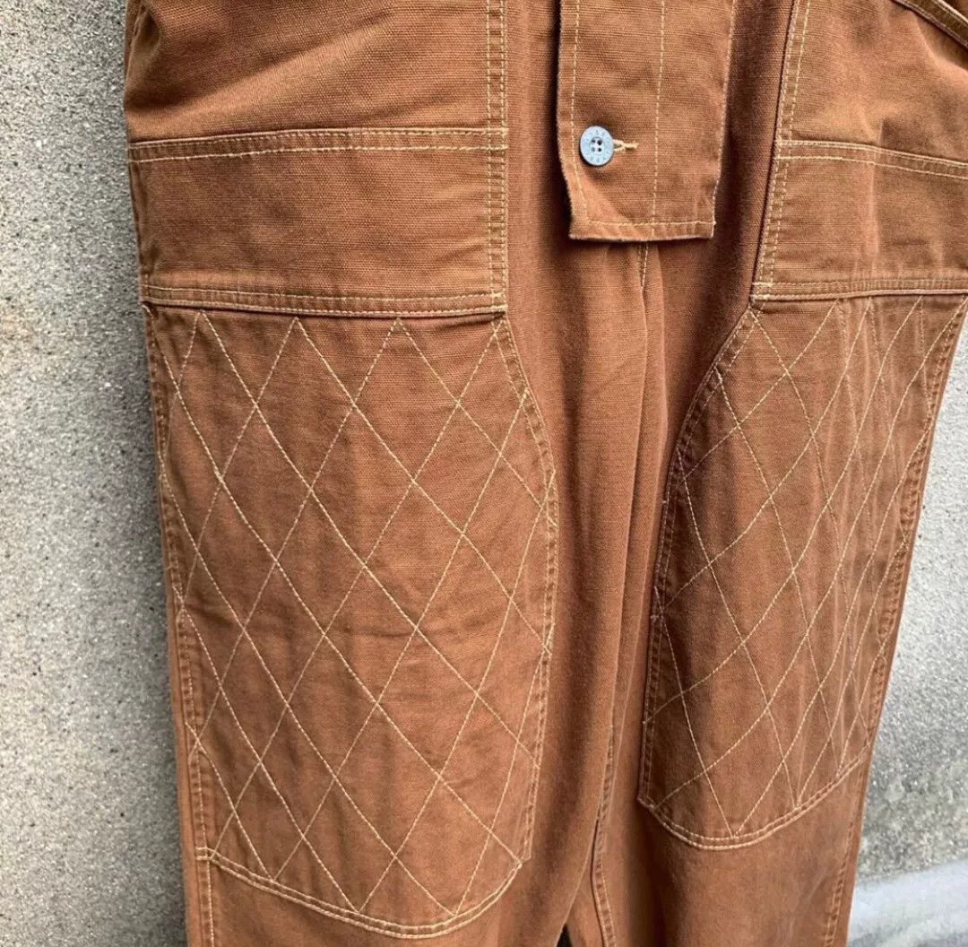 Nigel Cabourn brown dungarees with quilted pattern Size US 31 - 5 Thumbnail