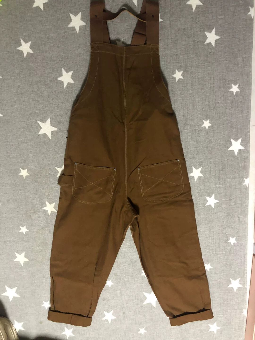 Nigel Cabourn brown dungarees with quilted pattern Size US 31 - 8 Thumbnail