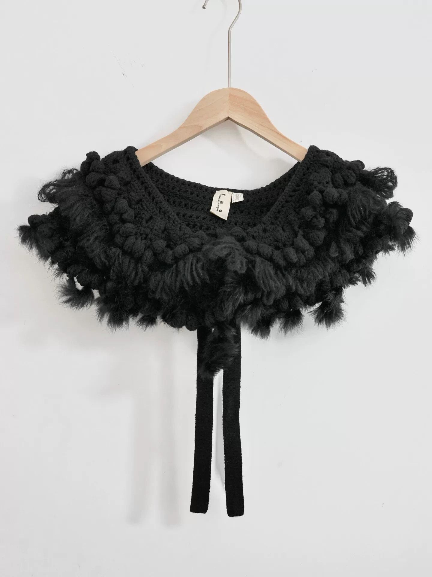 Comme des Garcons Handcrafted Crochet Ruffled Black Collar Size S / US 4 / IT 40 - 4 Thumbnail