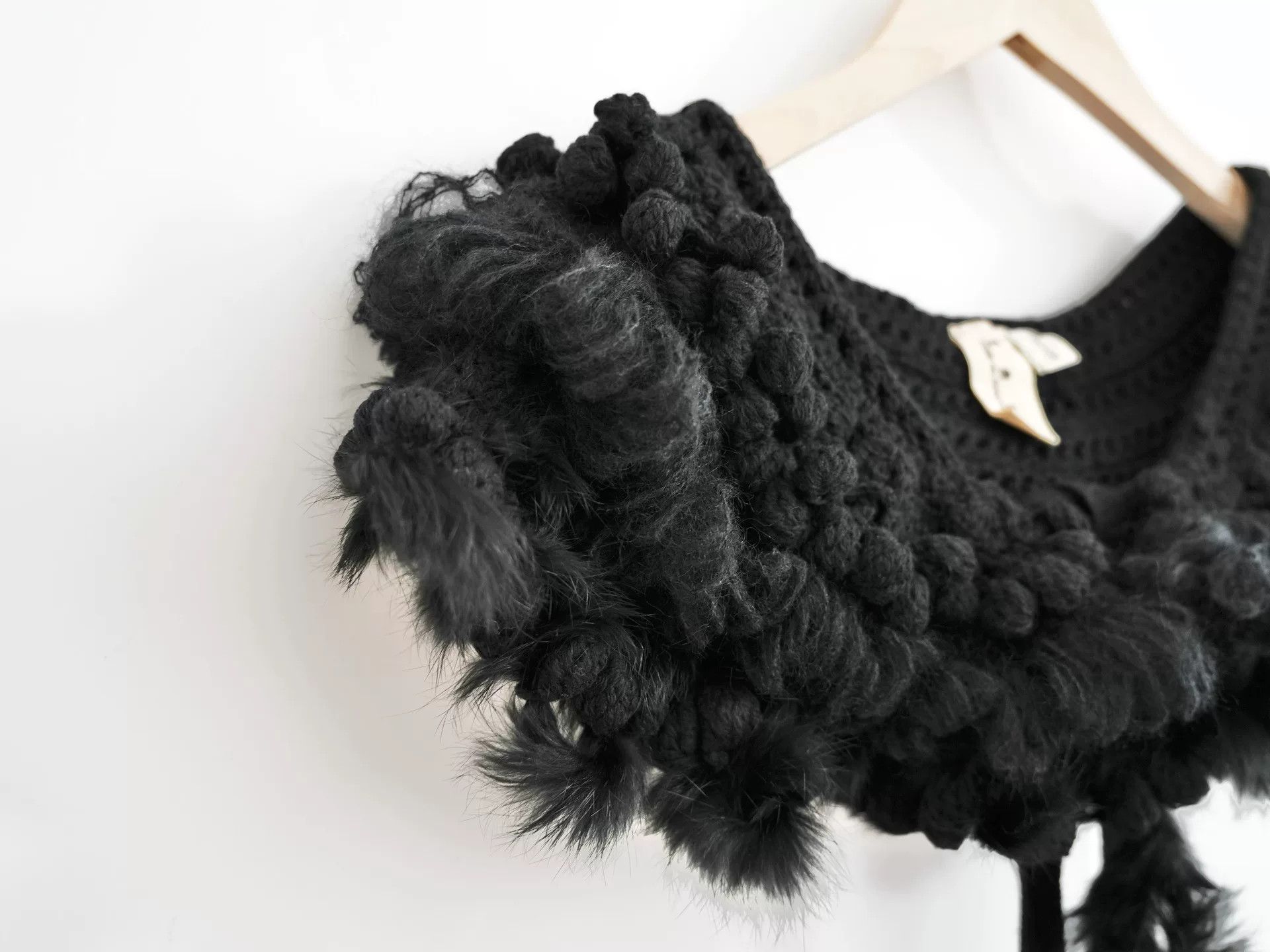 Comme des Garcons Handcrafted Crochet Ruffled Black Collar Size S / US 4 / IT 40 - 7 Thumbnail