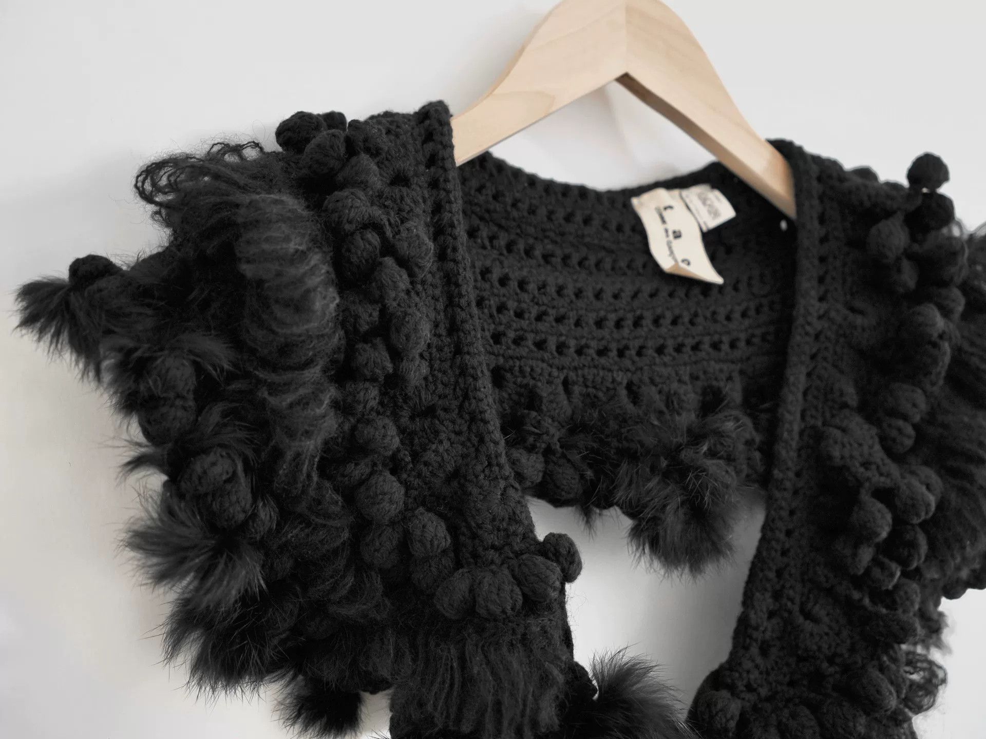 Comme des Garcons Handcrafted Crochet Ruffled Black Collar Size S / US 4 / IT 40 - 8 Thumbnail