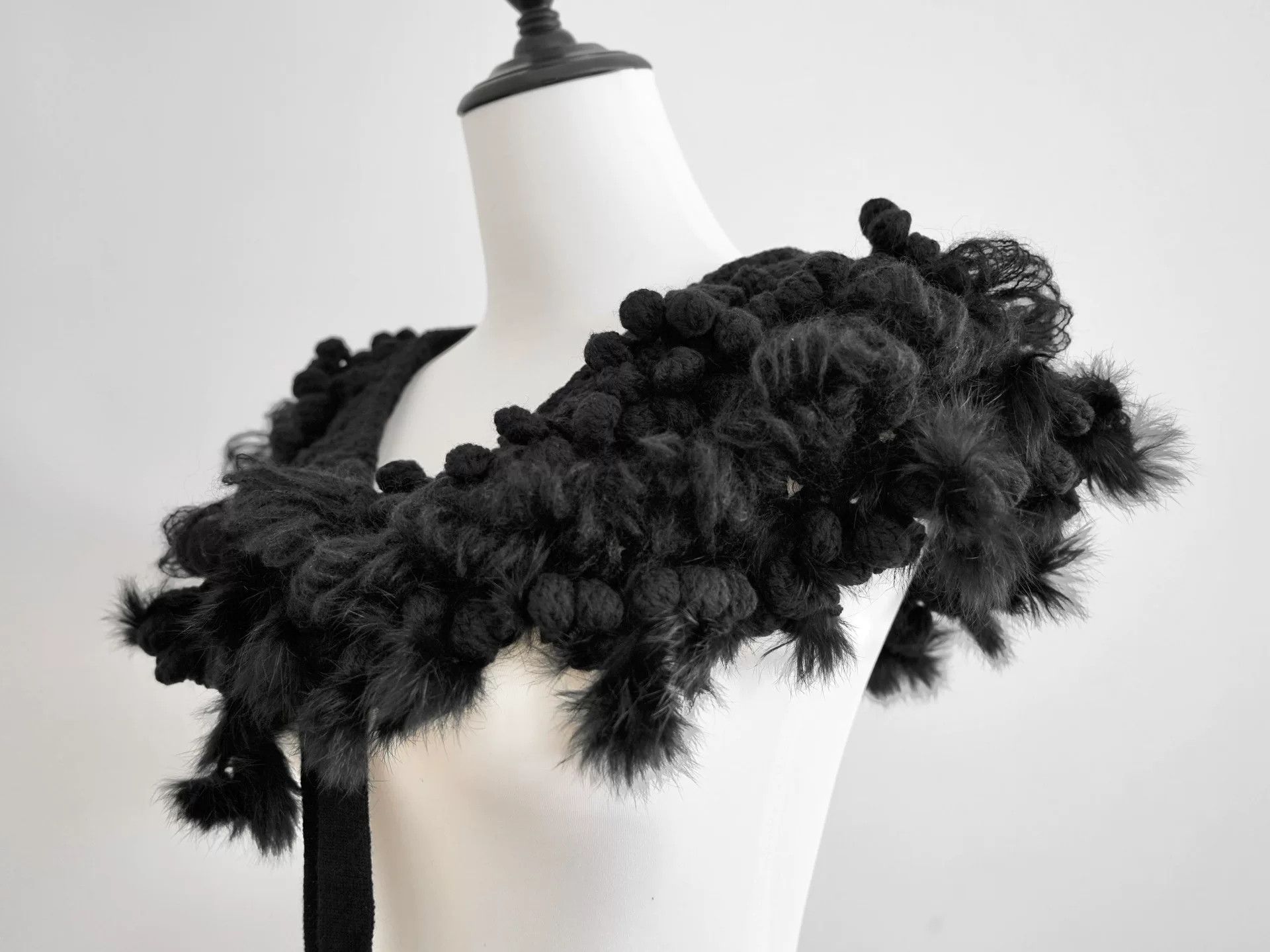 Comme des Garcons Handcrafted Crochet Ruffled Black Collar Size S / US 4 / IT 40 - 5 Thumbnail