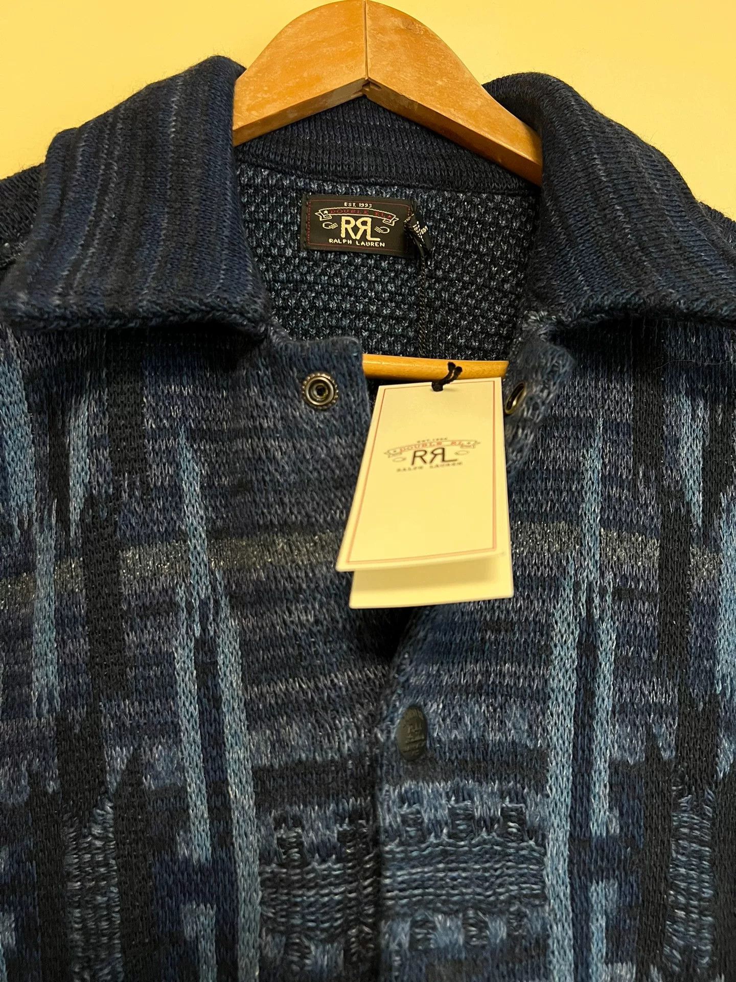 RRL Ralph Lauren RRL Blue Dyed Knit Jacket Size US M / EU 48-50 / 2 - 6 Thumbnail