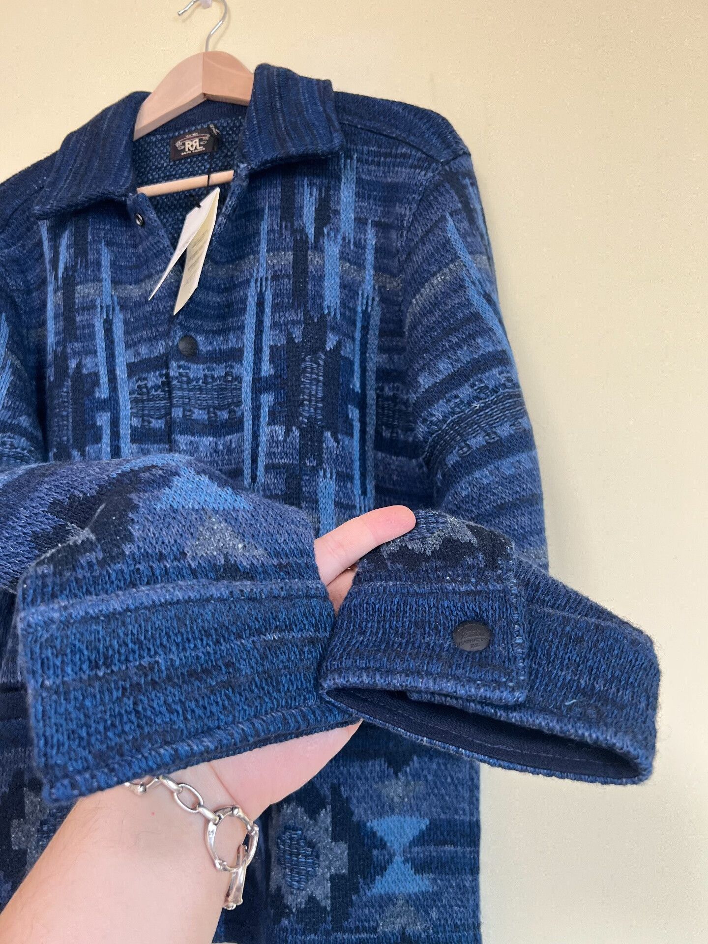 RRL Ralph Lauren RRL Blue Dyed Knit Jacket Size US M / EU 48-50 / 2 - 8 Thumbnail