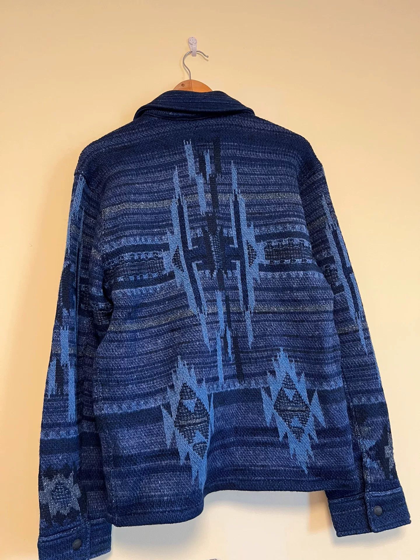 RRL Ralph Lauren RRL Blue Dyed Knit Jacket Size US M / EU 48-50 / 2 - 9 Thumbnail
