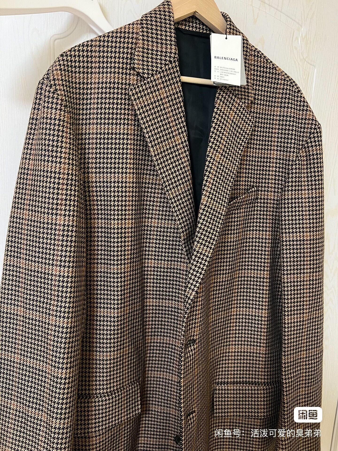 Balenciaga Balenciaga Brown Checkered Overcoat Unisex Size US M / EU 48-50 / 2 - 4 Thumbnail