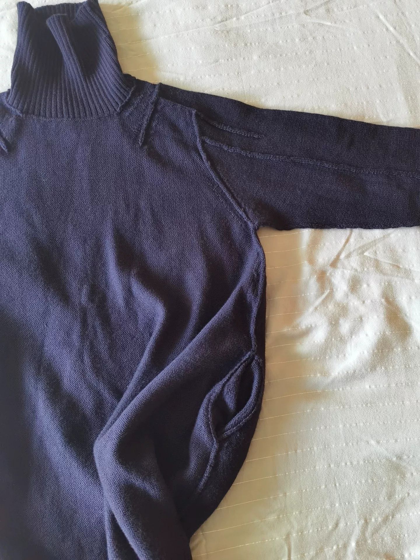 Y's Y's Dark Blue Long Knit Sweater Coat Size M / US 6-8 / IT 42-44 - 6 Thumbnail